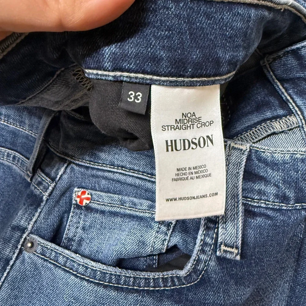 Hudson Noa Midrise Straight Crop Jeans Womens 33 Blue Denim‎ Medium Wash